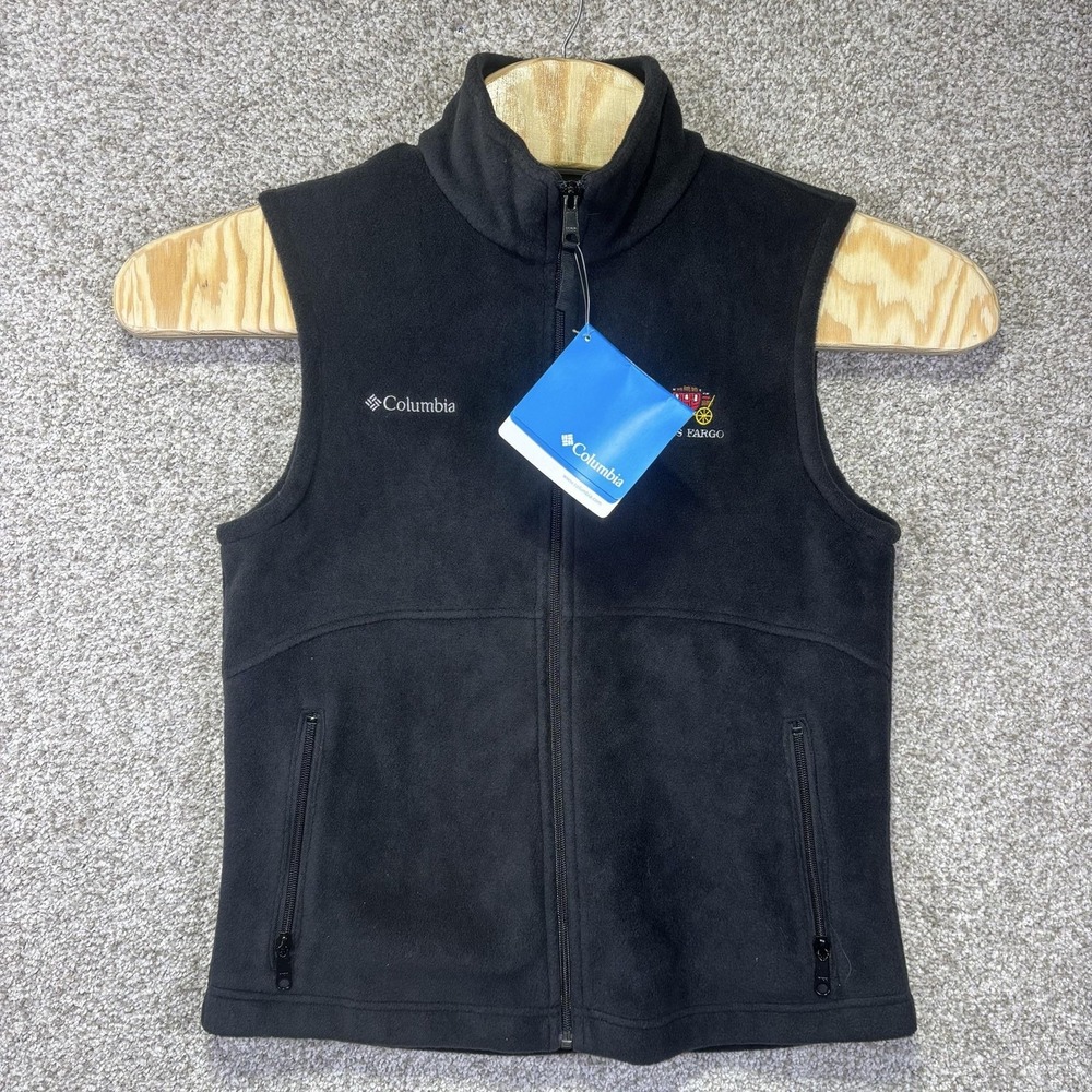 NWT Columbia Fern Creek Vest Womens Medium Black Fleece Full Zip Wells Fargo